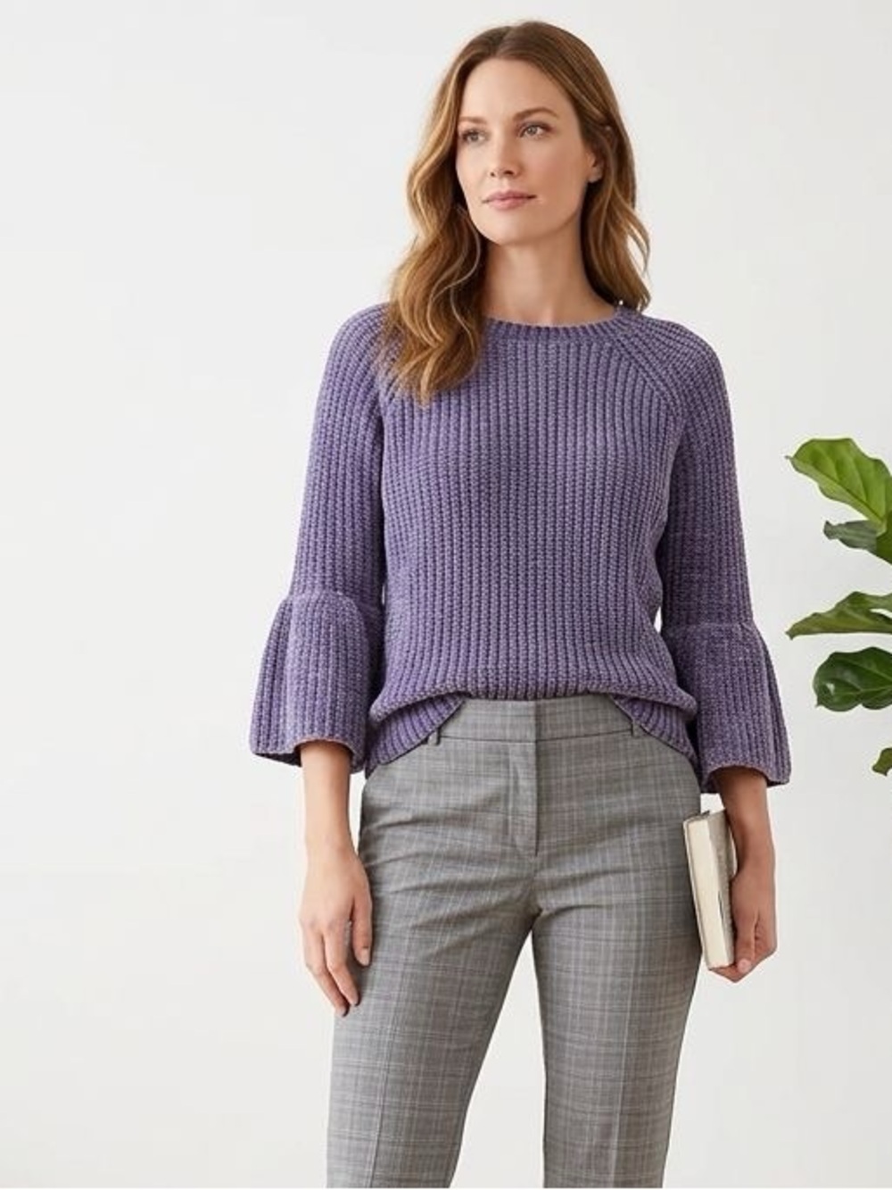 Women's Purple Chenille Sweater